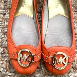 Orange Michael Kors ballet flats